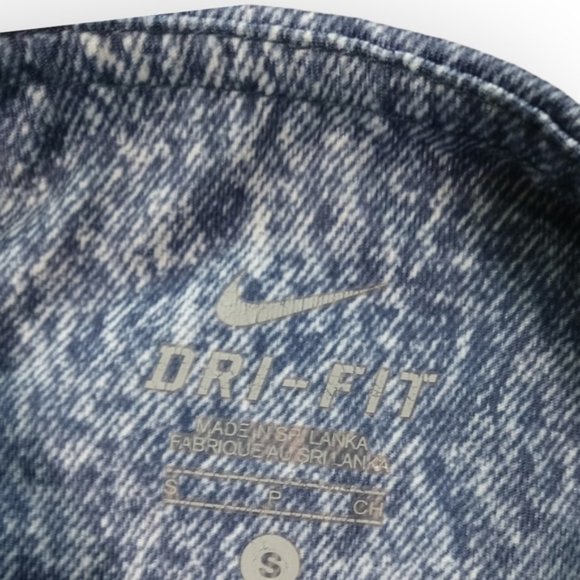 Nike Stone washed denim style leggings dry fit capris 7/8 length small - Picture 7 of 8